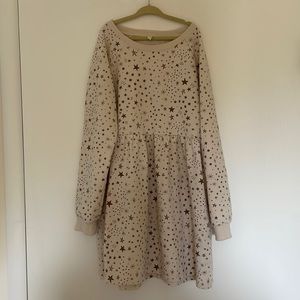 Rylee & Cru Gold Star Sweatshirt Dress, SZ 10-12.
